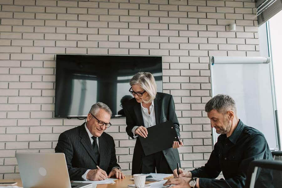 Attorneys working together on a case