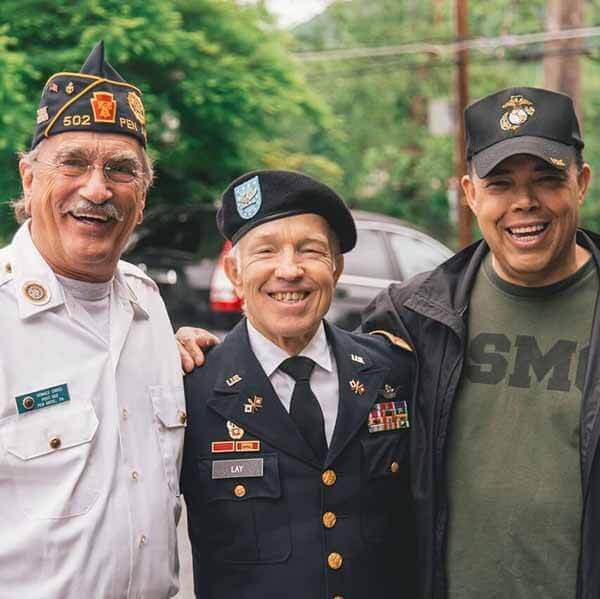 Veterans taking a group photo