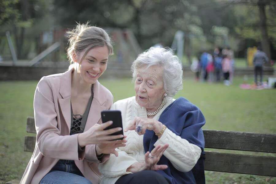 An Elder Woman with her Daughter